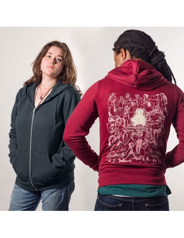 Fair and organic zipped hoodie BOSTON "Meditate"