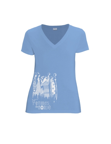 Bio und Fair V-Ausschnitt T-Shirt AWARA "Femmes du Monde"