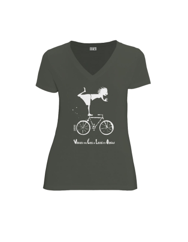 Bio und Fair V-Ausschnitt T-Shirt AWARA "Vélo"