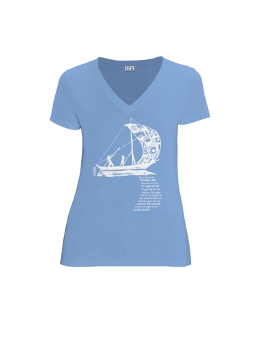 Organic and fair V-neck T-shirt AWARA "D'un seul souffle"