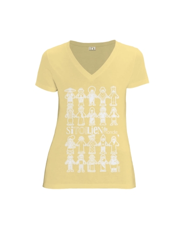 Organic and fair V-neck T-shirt AWARA "Sitoilien du Monde"