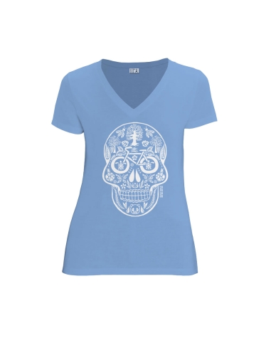 Organic and fair V-neck T-shirt AWARA "Tête de vie"