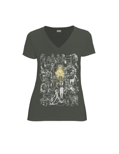 Bio und Fair V-Ausschnitt T-Shirt AWARA "Meditate"