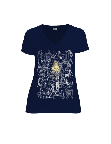 Bio und Fair V-Ausschnitt T-Shirt AWARA "Meditate"