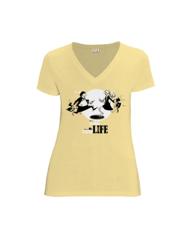 Bio und Fair V-Ausschnitt T-Shirt AWARA "Slow Life"