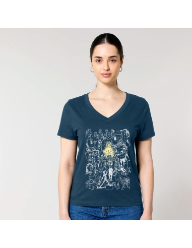 Organic and fair V-neck T-shirt AWARA "Meditate"