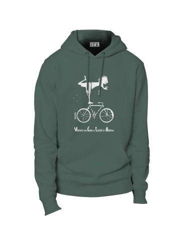 Ethical organic hoodie JAISALMER "Vélo"