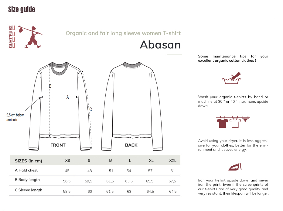 size guide Abasan